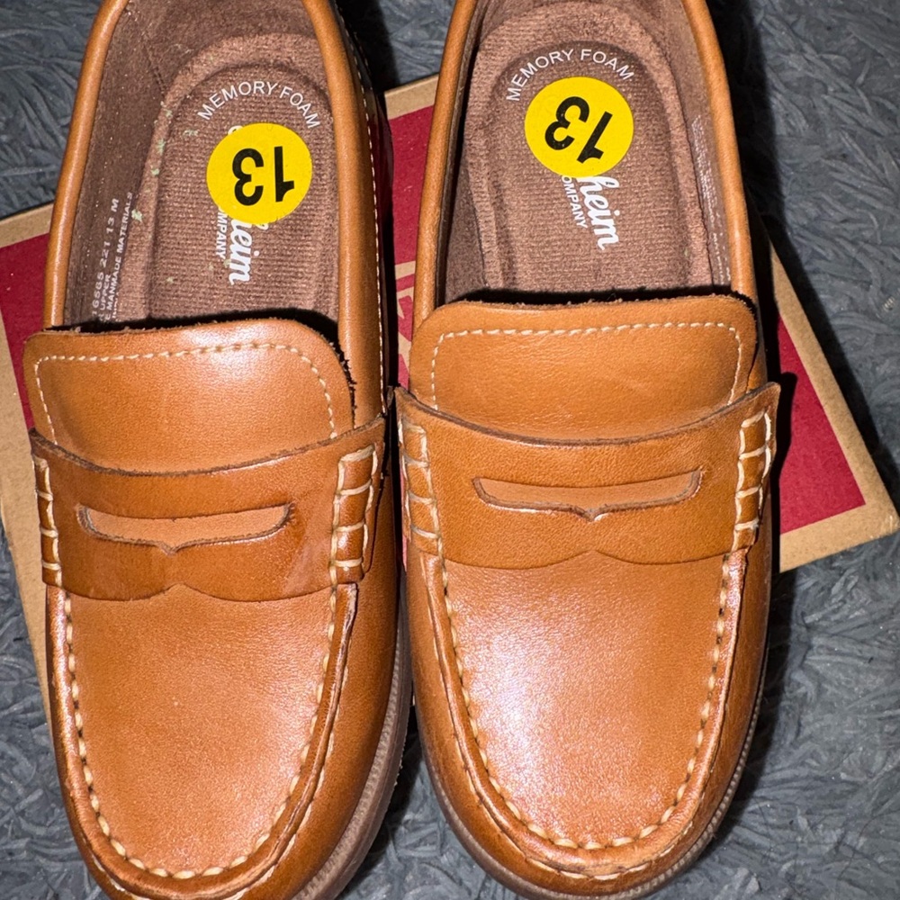 Kids Tan Memory Foam Loafers